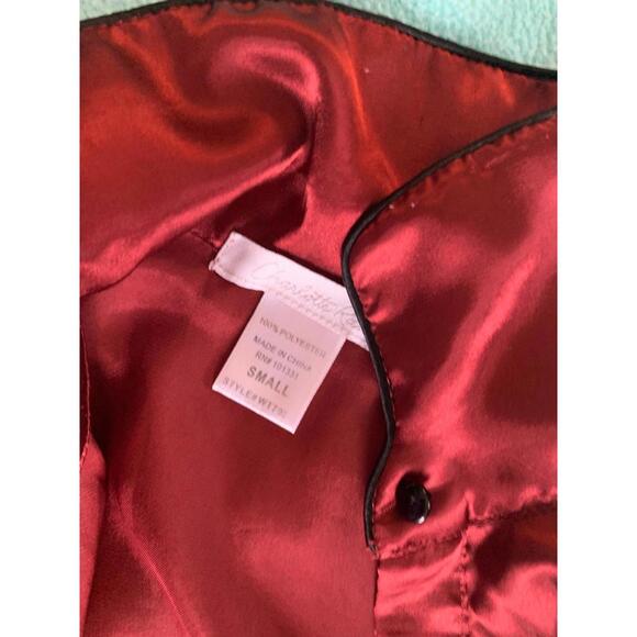 Charlotte Russe Small Polyester Burgundy Pajama Top - Picture 3 of 5